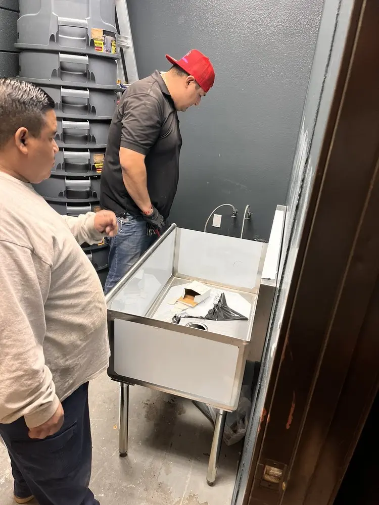 Commercial plumbing and sink installation in Hope